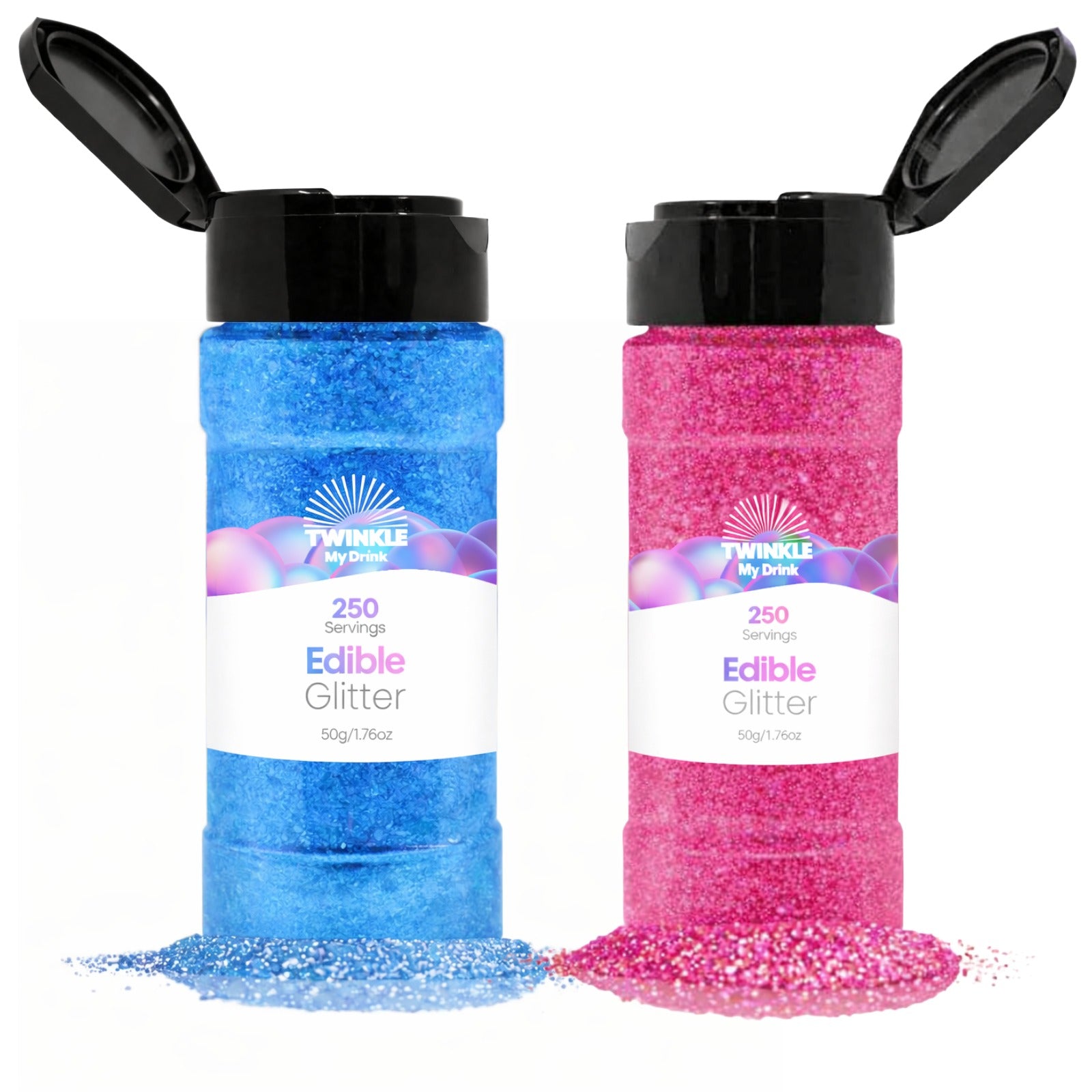 Edible Glitter Pink & Blue Shaker Bundle - 500 Servings