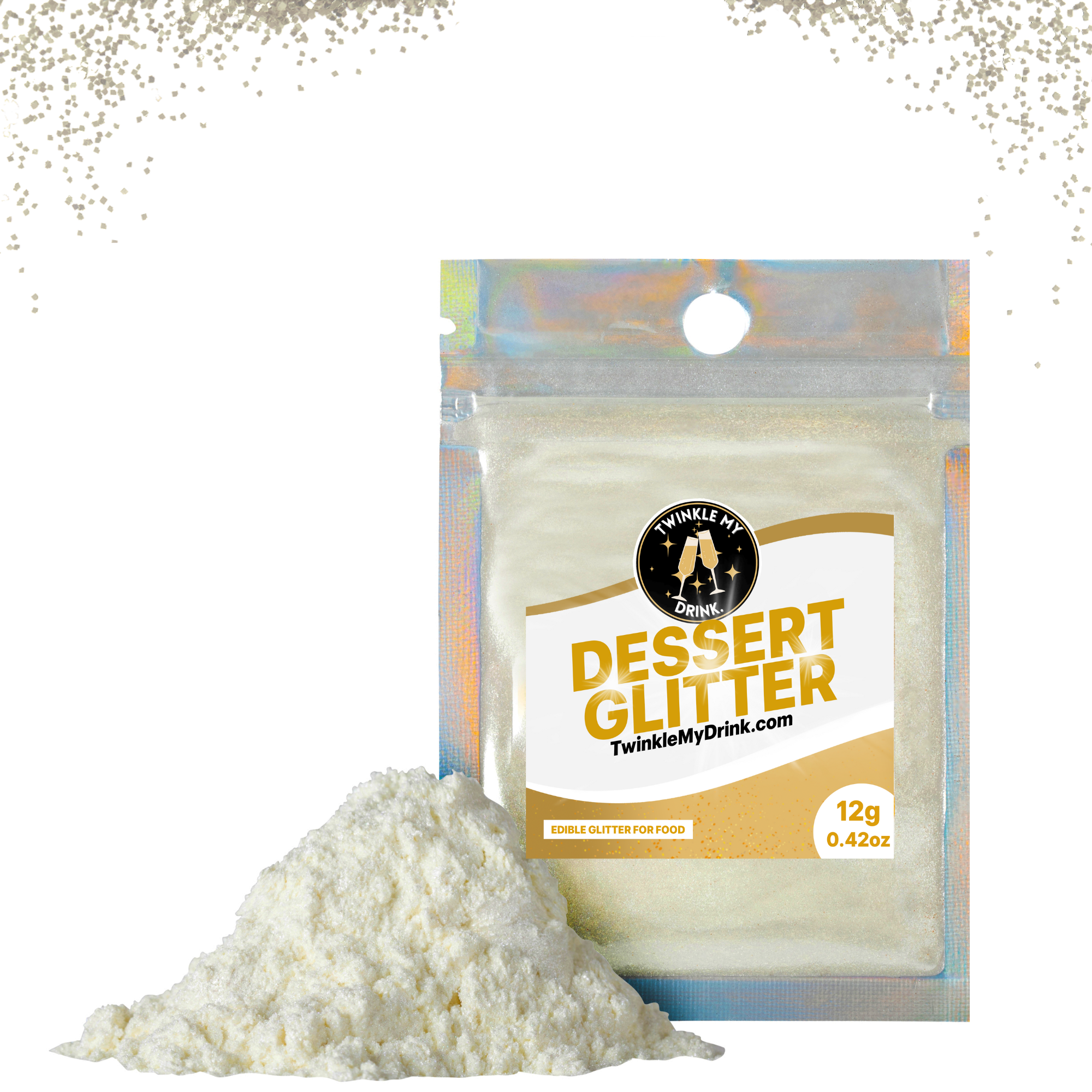 Edible Glitter White - 60 Servings (expiry 08/26)