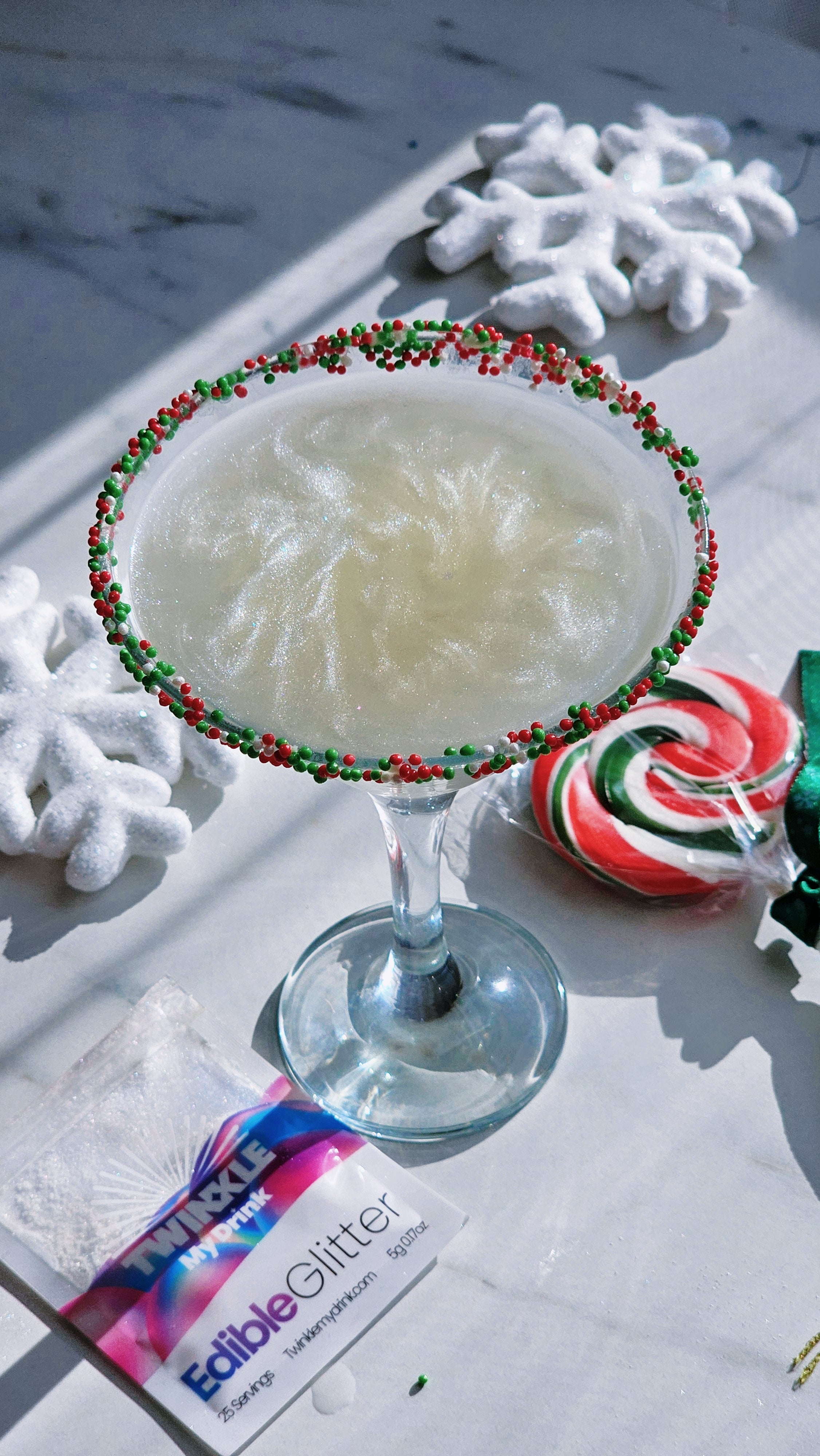 Edible Glitter White Shaker - 250 Servings